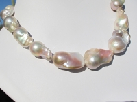 Cream & Lilac Gold Baroque Fireball Pearls, 15-18mm