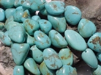 Tumbled Turquoise Nuggets, Sky Blue, 20x14mm