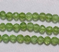 Peridot Faceted Rounds, 4mm