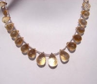 Golden Citrine Briolettes, Graduated 8-13mm