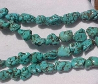 Magnesite Turquoise, Crinkle Nuggets, 14x10mm