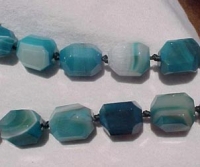 Faceted Agate Nuggets, Turquoise Blue, 15x20mm