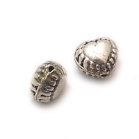 Heart Stamped Beads, 5mm, 5pack