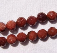Goldstone Faceted Rounds, 10mm