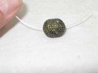 Rounded Barrel, 12x15mm, Olive Green Pave