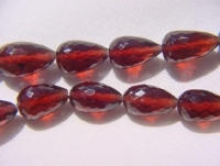 Red Garnet Pear Drops, 9x6mm