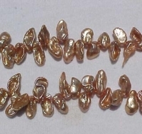 Coppery Peach Top Drill Keshi, 10x5mm