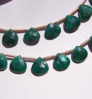 Emerald Corundum Briolettes , 8-9mm