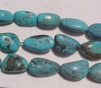 Tumbled Nugget Turquoise, Mid Sky Blue, 18x10mm