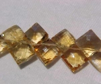 Deep Golden Citrine Faceted Top Drill Diamonds, Graduated