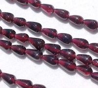 Red Garnet Long Drill Teardrops, 7x4mm