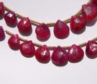 Ruby Red Corundum Briolettes , Graduated