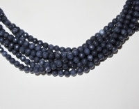 Indigo Blue Jade Faceted Rounds, 4mm