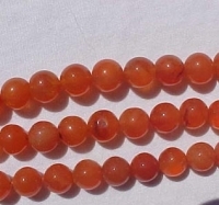 Orange Carnelian Rounds, 8-9mm