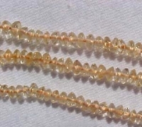 Citrine Rondels, Light Gold, 3-5mm