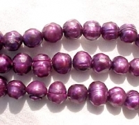 Raspberry Wine Faceted Pearls, 7.5-8mm potato