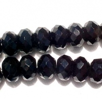 Black Onyx Faceted Rondell, 8mm