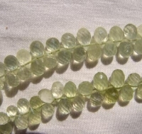 Prehnite Teardrop Briolettes, 6x4mm