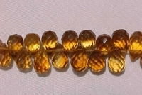 Cognac Citrine Teardrop Briolette, 7x5mm