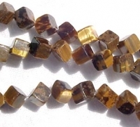 Tigerseye Diagonal Drill Cubes, 4mm