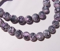 Lavender Speckled Quartz Glass Beads, 10mm