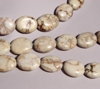 White Turquoise Howlite Ovals, 14x18mm