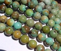 Round Turquoise, Natural Green Mix, 10mm