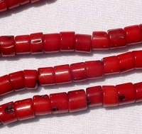 Red Coral Rustic Heshi, 6.5-7mm