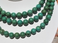 Round Magnesite Turquoise, Dk Green, 12mm
