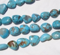 Tumbled Nugget Turquoise, Bold Sky Blue, 16x22mm
