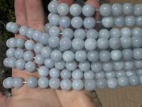 Candy Blue Jade Polished Rounds, 10mm