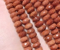 Goldstone Faceted Rondels, 8mm