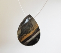 Tigerseye Iron Teardrop Pendant, 50mm