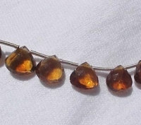 Cognac Citrine Briolettes, 7-8mm