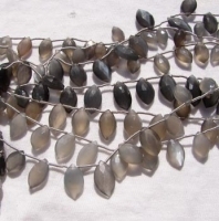 Gray Moonstone Faceted Marquis Briolettes, 12x8mm