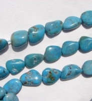 Tumbled Nugget Turquoise, Dark Sky Blue, 14x22mm