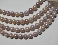 Akoya Freshwater Pink Multi-Hue Baroque Pearls, 10-10.5mm
