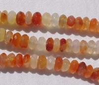 Carnelian Mix Faceted Rondels, 10mm