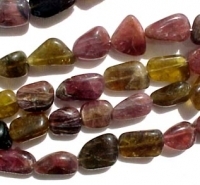 Multi Color Tourmaline Polished Pebble Nuggets, 12x18mm