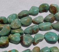 Tumbled Nugget Turquoise, Meadow Green, 13x18mm