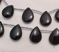 Black Onyx Briolettes, 12x8mm, 33 pcs