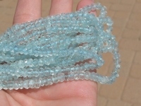 Aquamarine Faceted Rondels, 5mm