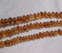 Citrine Rondels, Cognac, 4-5mm