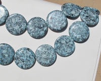Teal Blue Dalmation Granite Coins, 40mm, each