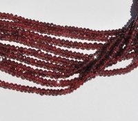 Red Garnet Faceted Rondels, 3.5-4mm