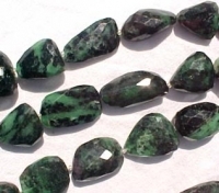 Green Zoisite Dark Faceted Nuggets, Jumbo