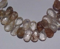 Copper & Gold Rutilated Quartz Briolettes, 14-16mm