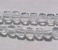 Clear Quartz Faceted Cubes, 6mm