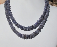 Tanzanite Tumbled Thin Chips, Graduated 9-18mm