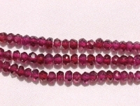 Pink Garnet Faceted Rondels, 3-3.5mm
